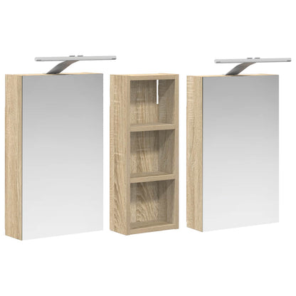 vidaXL Bathroom Cabinet Set 3 pcs 80 x 10.5 x 50 cm Engineered wood