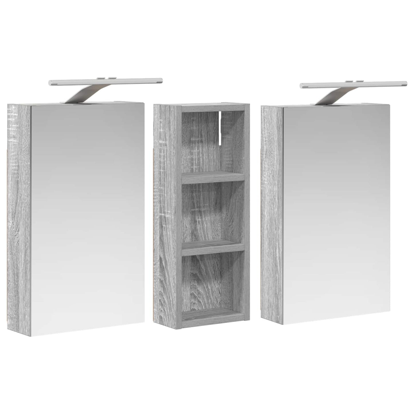 vidaXL Bathroom Cabinet Set 3 pcs 80 x 10.5 x 50 cm Engineered wood