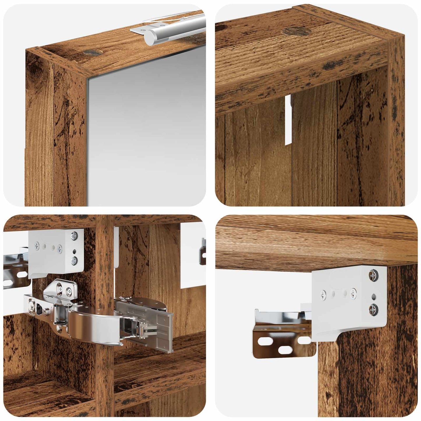 vidaXL Bathroom Cabinet Set 3 pcs 80 x 10.5 x 50 cm Engineered wood