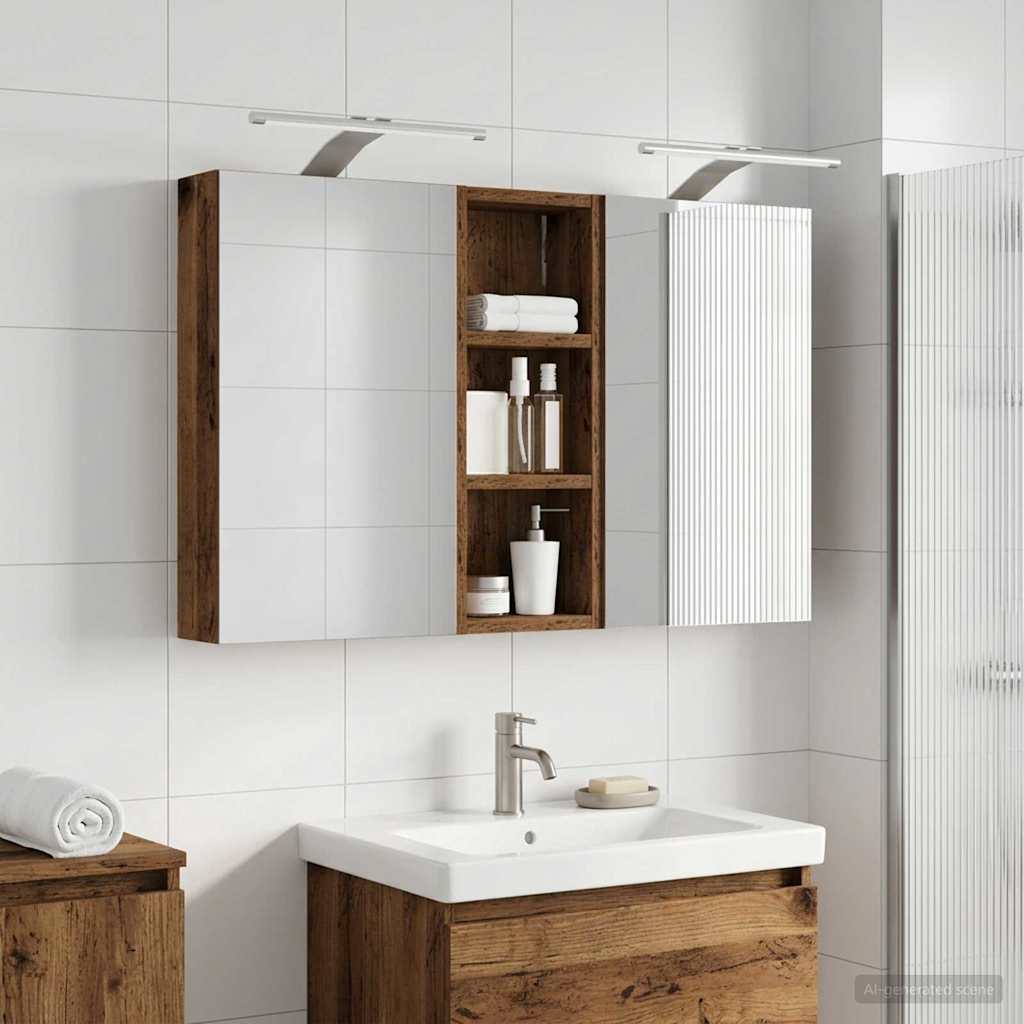 vidaXL Bathroom Cabinet Set 3 pcs 80 x 10.5 x 50 cm Engineered wood