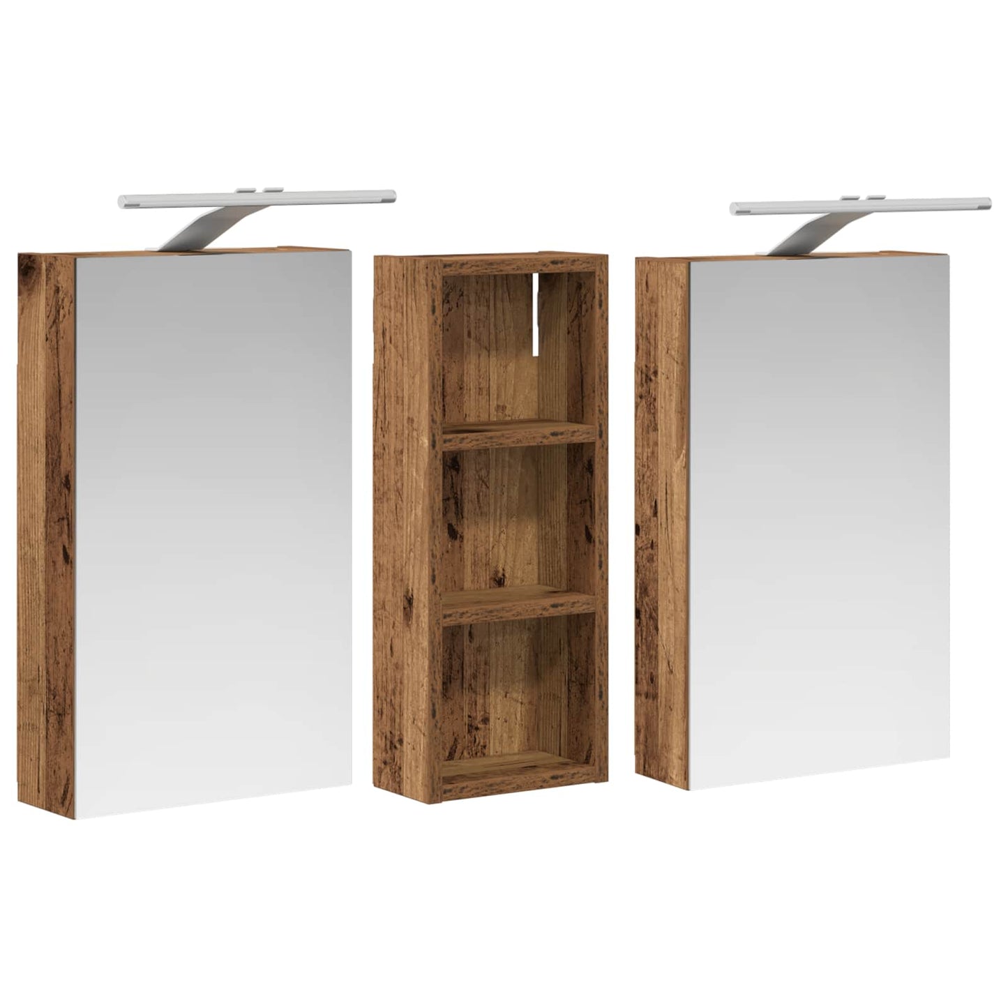 vidaXL Bathroom Cabinet Set 3 pcs 80 x 10.5 x 50 cm Engineered wood