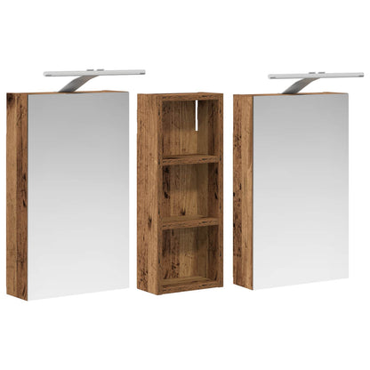 vidaXL Bathroom Cabinet Set 3 pcs 80 x 10.5 x 50 cm Engineered wood