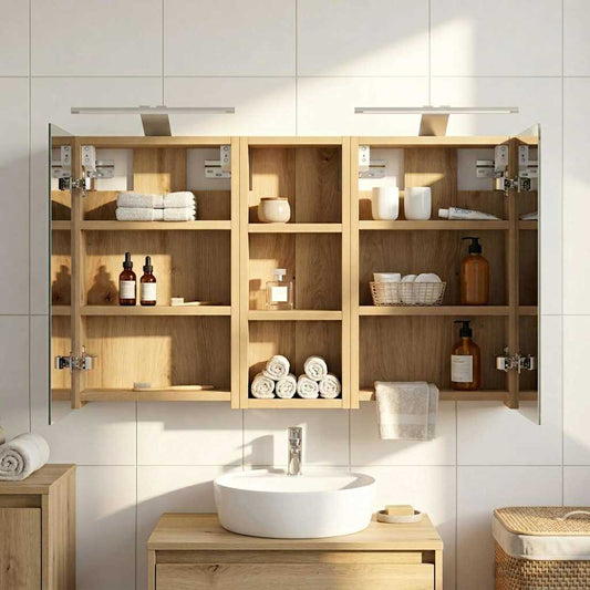 vidaXL Bathroom Cabinet Set 3 pcs 80 x 10.5 x 50 cm Engineered wood