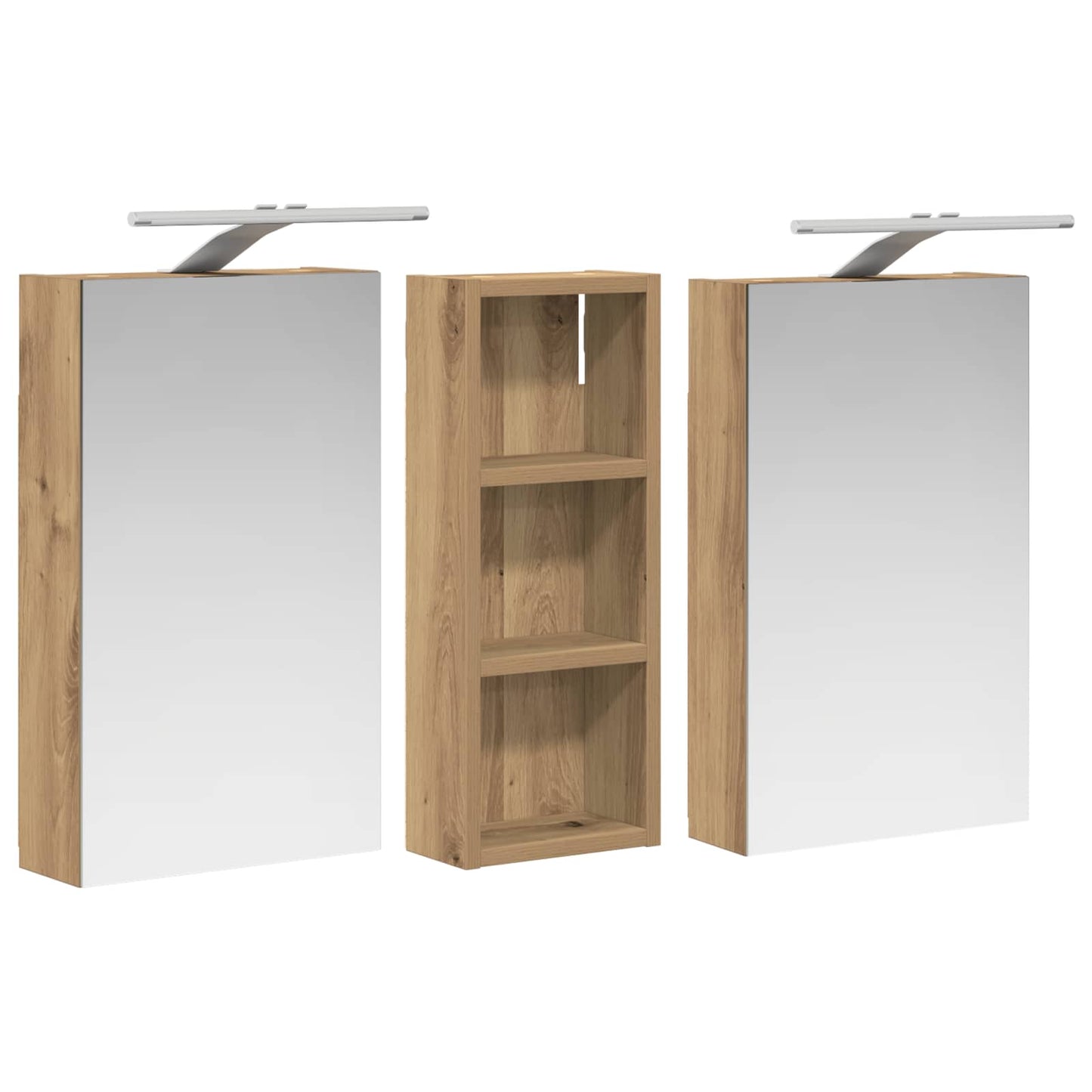 vidaXL Bathroom Cabinet Set 3 pcs 80 x 10.5 x 50 cm Engineered wood
