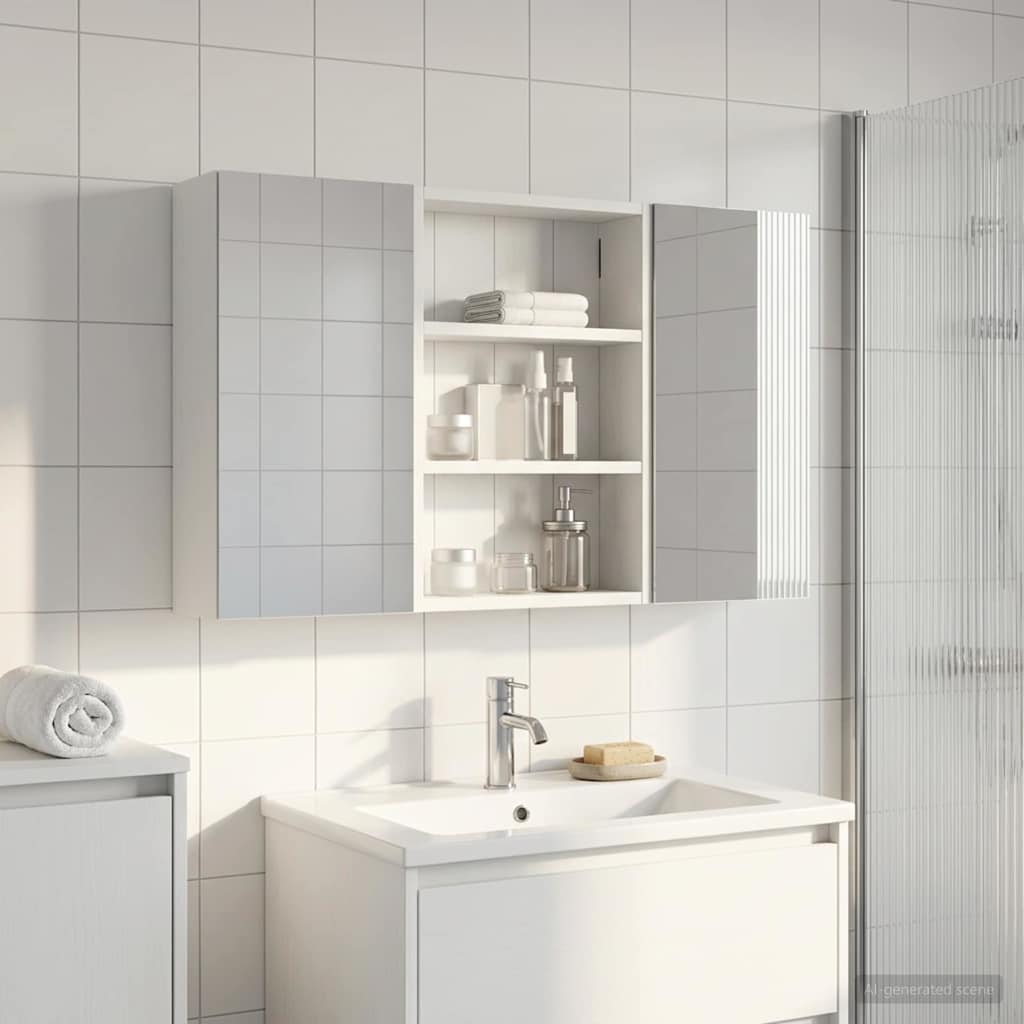 vidaXL Bathroom Cabinet Set 3 pcs 100 x 10.5 x 50 cm Engineered wood