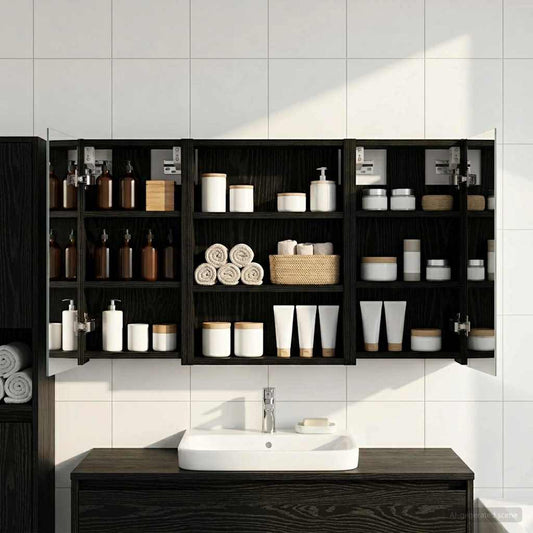 vidaXL Bathroom Cabinet Set 3 pcs 100 x 10.5 x 50 cm Engineered wood