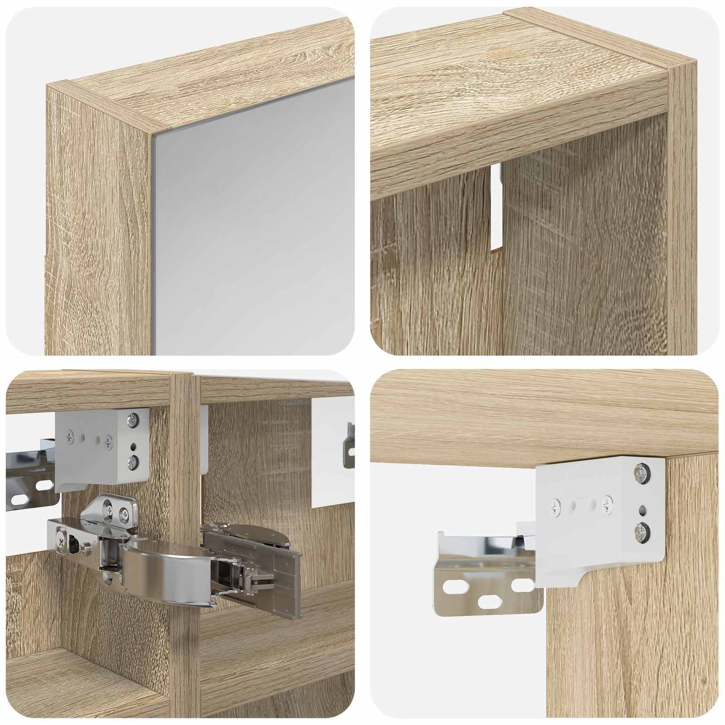 vidaXL Bathroom Cabinet Set 3 pcs 100 x 10.5 x 50 cm Engineered wood