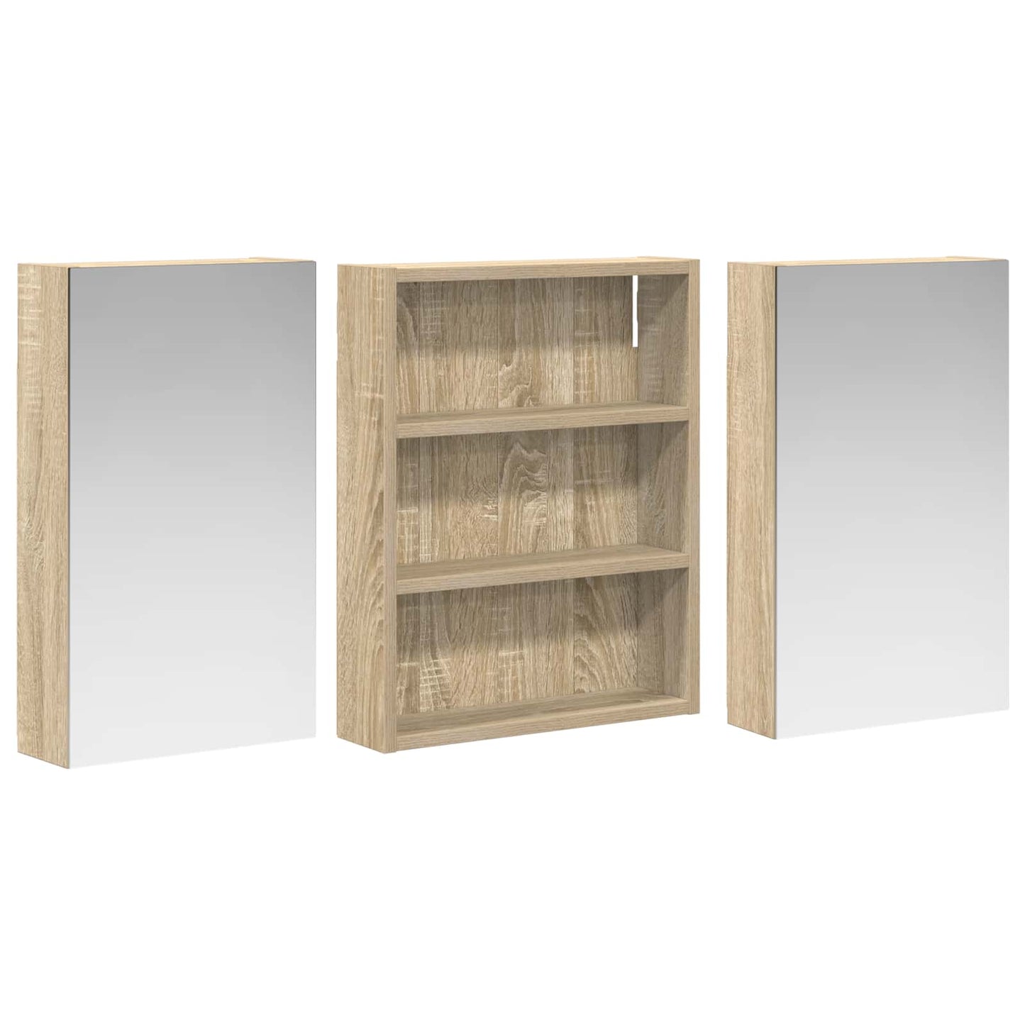 vidaXL Bathroom Cabinet Set 3 pcs 100 x 10.5 x 50 cm Engineered wood