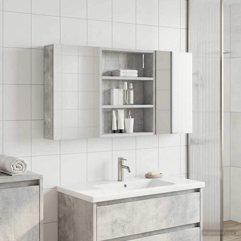 vidaXL Bathroom Cabinet Set 3 pcs 100 x 10.5 x 50 cm Engineered wood