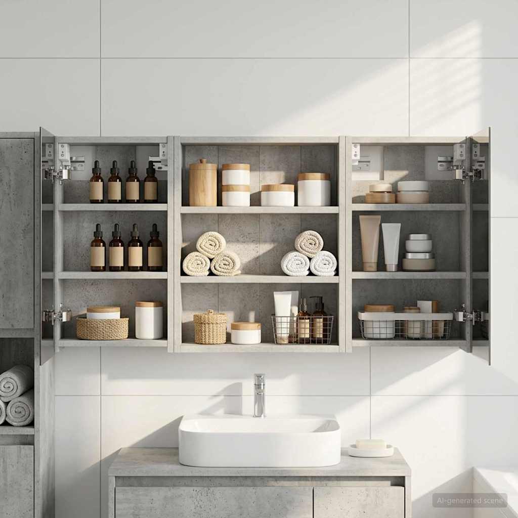 vidaXL Bathroom Cabinet Set 3 pcs 100 x 10.5 x 50 cm Engineered wood