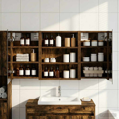 vidaXL Bathroom Cabinet Set 3 pcs 100 x 10.5 x 50 cm Engineered wood