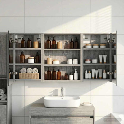 vidaXL Bathroom Cabinet Set 3 pcs 100 x 10.5 x 50 cm Engineered wood