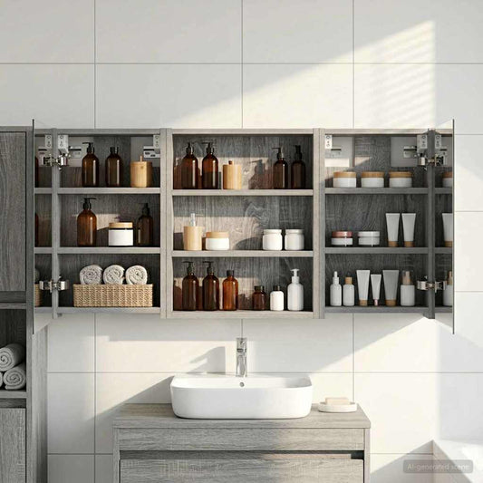vidaXL Bathroom Cabinet Set 3 pcs 100 x 10.5 x 50 cm Engineered wood
