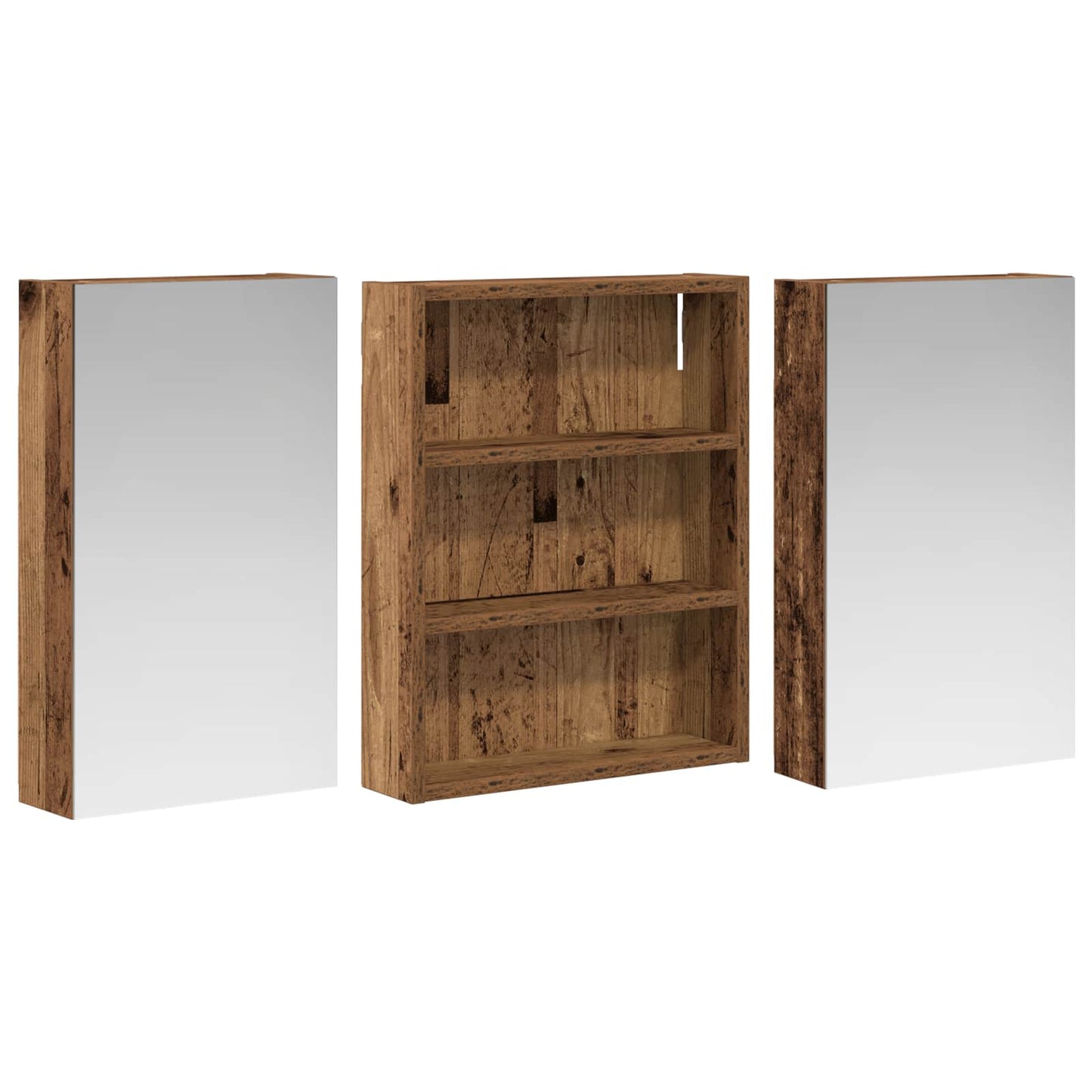 vidaXL Bathroom Cabinet Set 3 pcs 100 x 10.5 x 50 cm Engineered wood