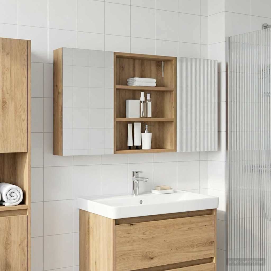 vidaXL Bathroom Cabinet Set 3 pcs 100 x 10.5 x 50 cm Engineered wood