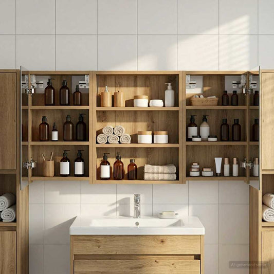 vidaXL Bathroom Cabinet Set 3 pcs 100 x 10.5 x 50 cm Engineered wood