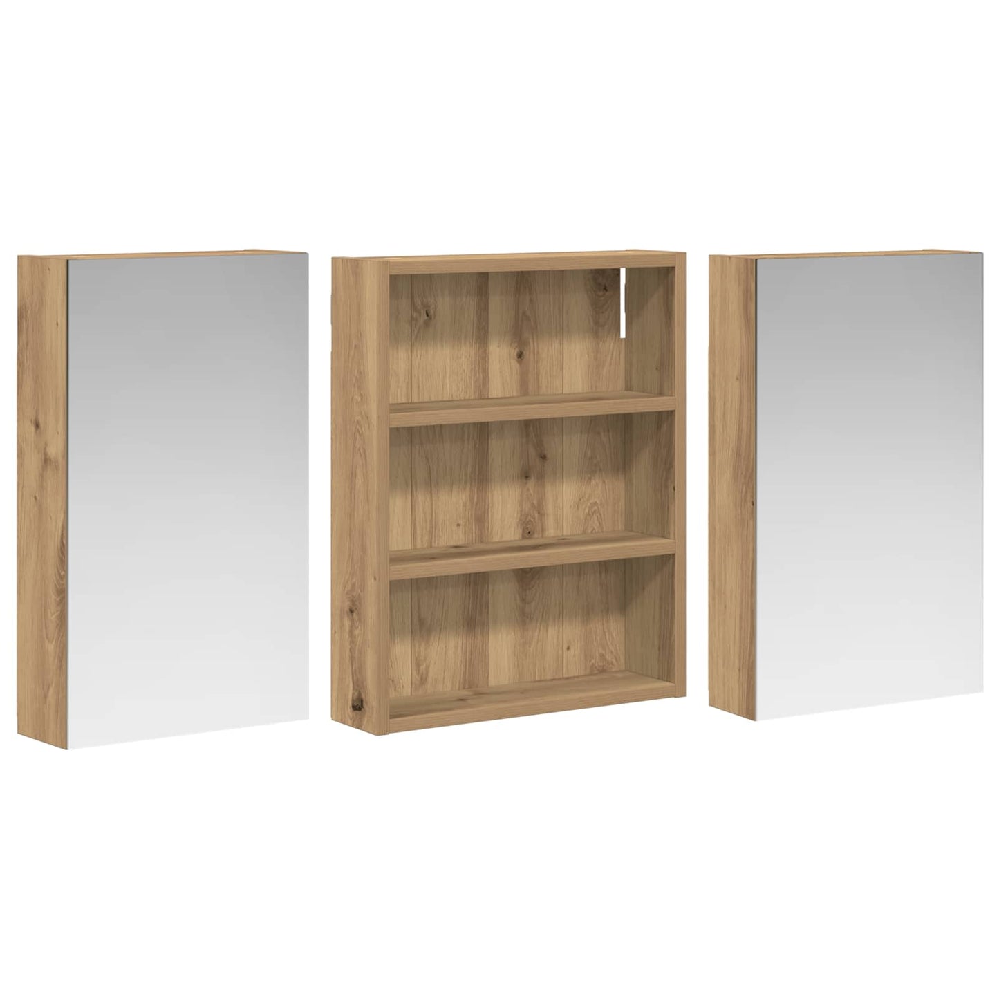 vidaXL Bathroom Cabinet Set 3 pcs 100 x 10.5 x 50 cm Engineered wood