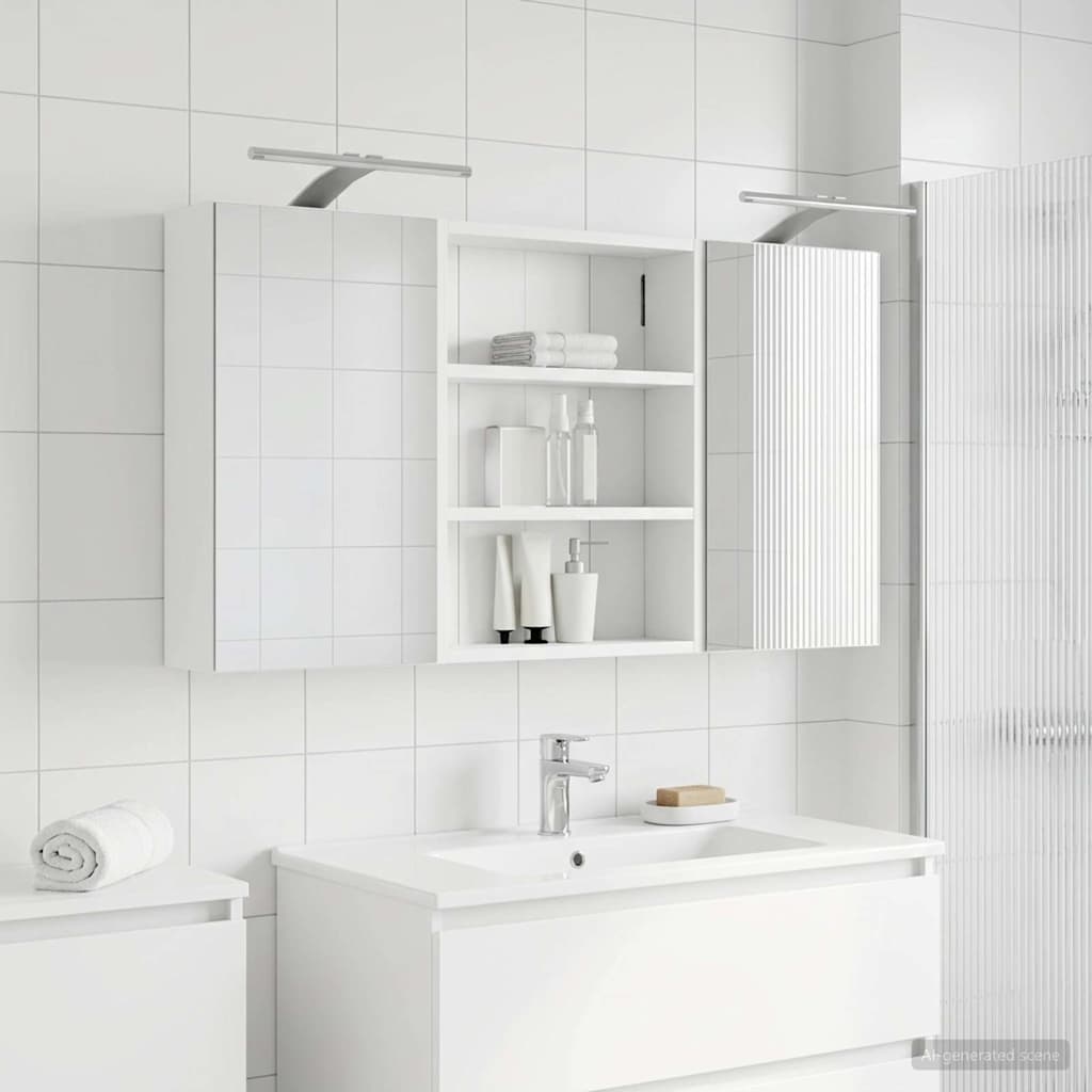vidaXL Bathroom Cabinet Set 3 pcs 100 x 10.5 x 50 cm Engineered wood
