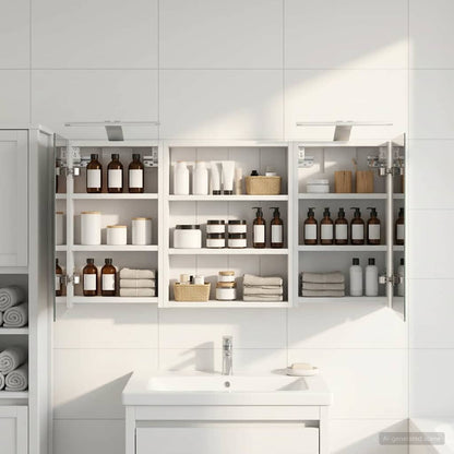 vidaXL Bathroom Cabinet Set 3 pcs 100 x 10.5 x 50 cm Engineered wood