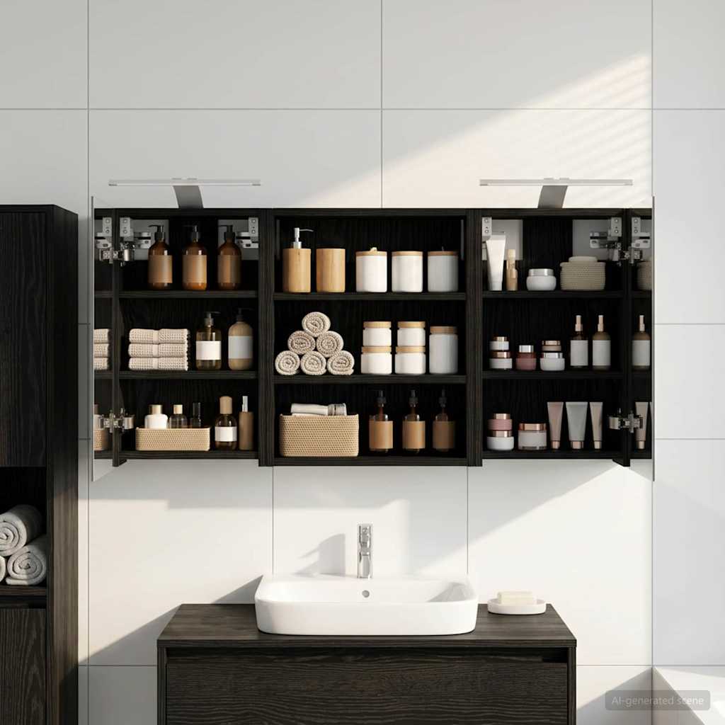 vidaXL Bathroom Cabinet Set 3 pcs 100 x 10.5 x 50 cm Engineered wood
