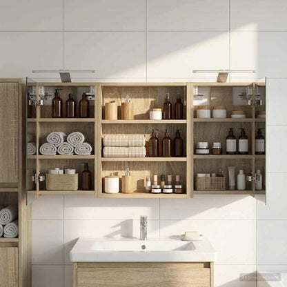 vidaXL Bathroom Cabinet Set 3 pcs 100 x 10.5 x 50 cm Engineered wood