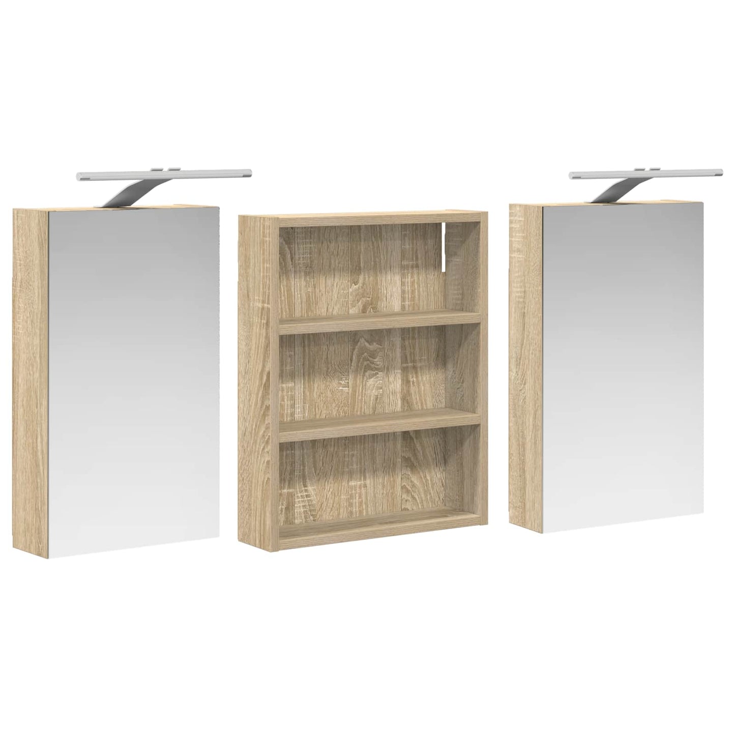 vidaXL Bathroom Cabinet Set 3 pcs 100 x 10.5 x 50 cm Engineered wood