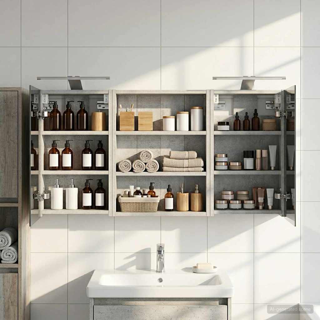 vidaXL Bathroom Cabinet Set 3 pcs 100 x 10.5 x 50 cm Engineered wood