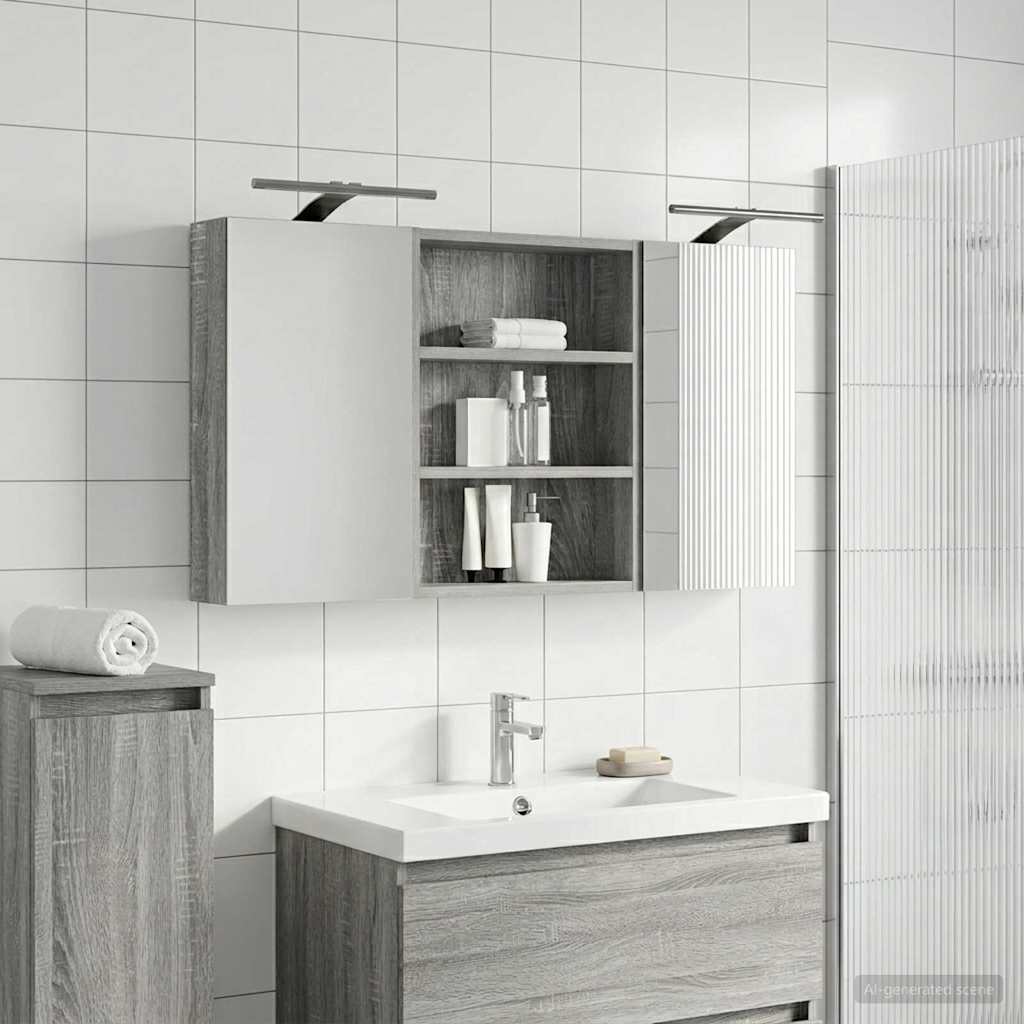 vidaXL Bathroom Cabinet Set 3 pcs 100 x 10.5 x 50 cm Engineered wood