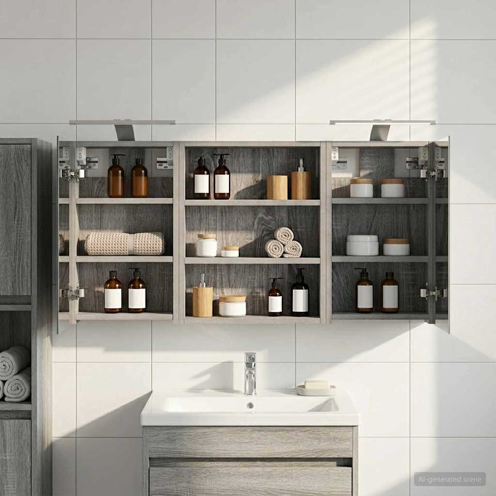 vidaXL Bathroom Cabinet Set 3 pcs 100 x 10.5 x 50 cm Engineered wood