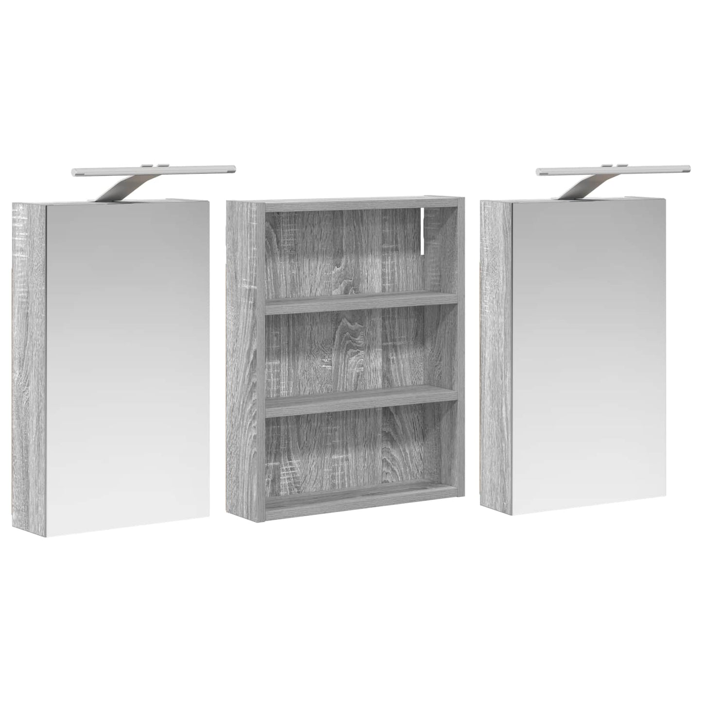 vidaXL Bathroom Cabinet Set 3 pcs 100 x 10.5 x 50 cm Engineered wood