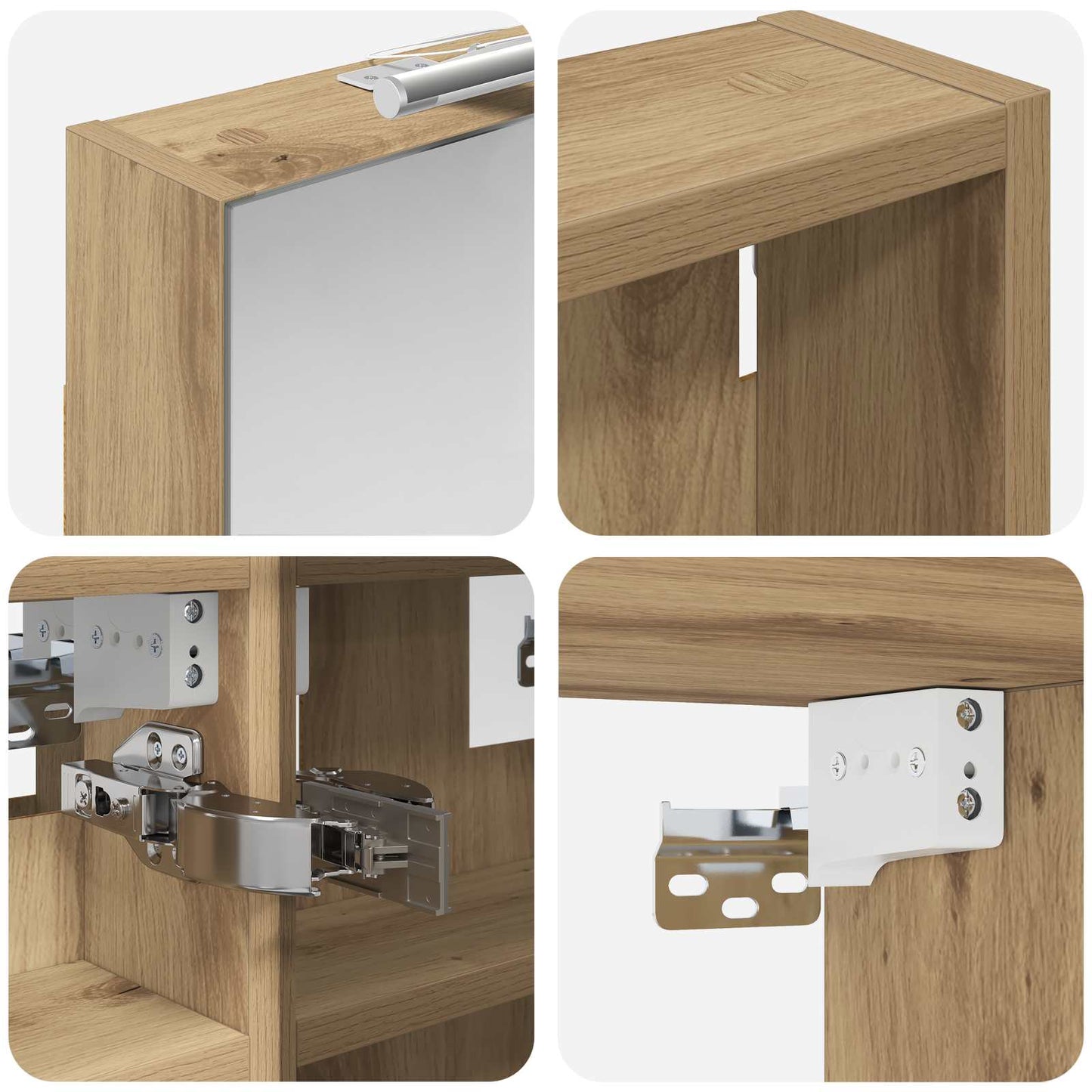 vidaXL Bathroom Cabinet Set 3 pcs 100 x 10.5 x 50 cm Engineered wood