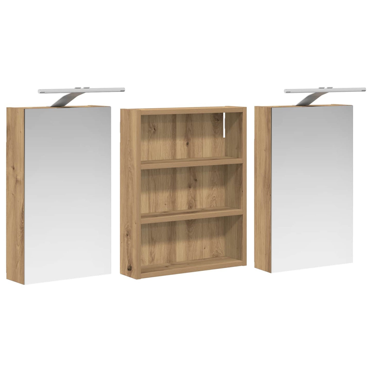 vidaXL Bathroom Cabinet Set 3 pcs 100 x 10.5 x 50 cm Engineered wood