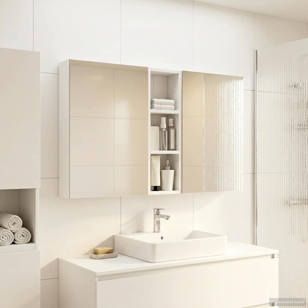vidaXL Bathroom Cabinet Set 3 pcs 100 x 10.5 x 60.5 cm Engineered wood
