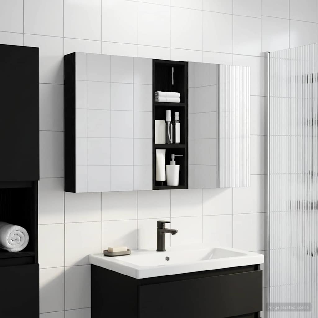 vidaXL Bathroom Cabinet Set 3 pcs 100 x 10.5 x 60.5 cm Engineered wood