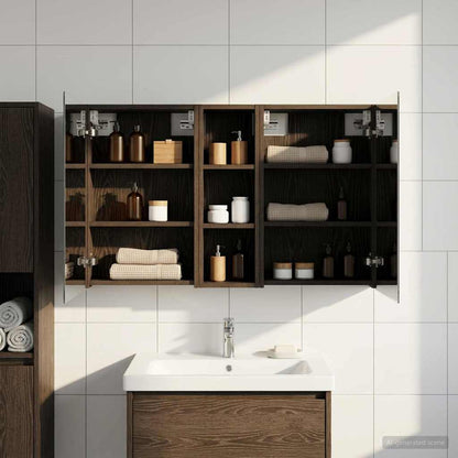 vidaXL Bathroom Cabinet Set 3 pcs 100 x 10.5 x 60.5 cm Engineered wood