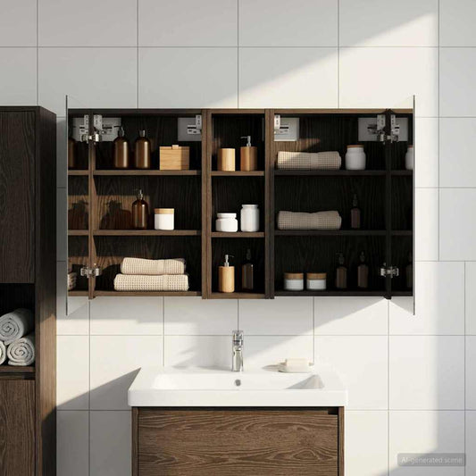vidaXL Bathroom Cabinet Set 3 pcs 100 x 10.5 x 60.5 cm Engineered wood