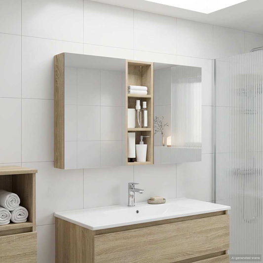 vidaXL Bathroom Cabinet Set 3 pcs 100 x 10.5 x 60.5 cm Engineered wood