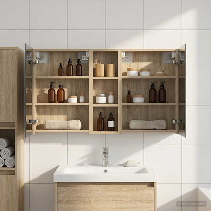 vidaXL Bathroom Cabinet Set 3 pcs 100 x 10.5 x 60.5 cm Engineered wood