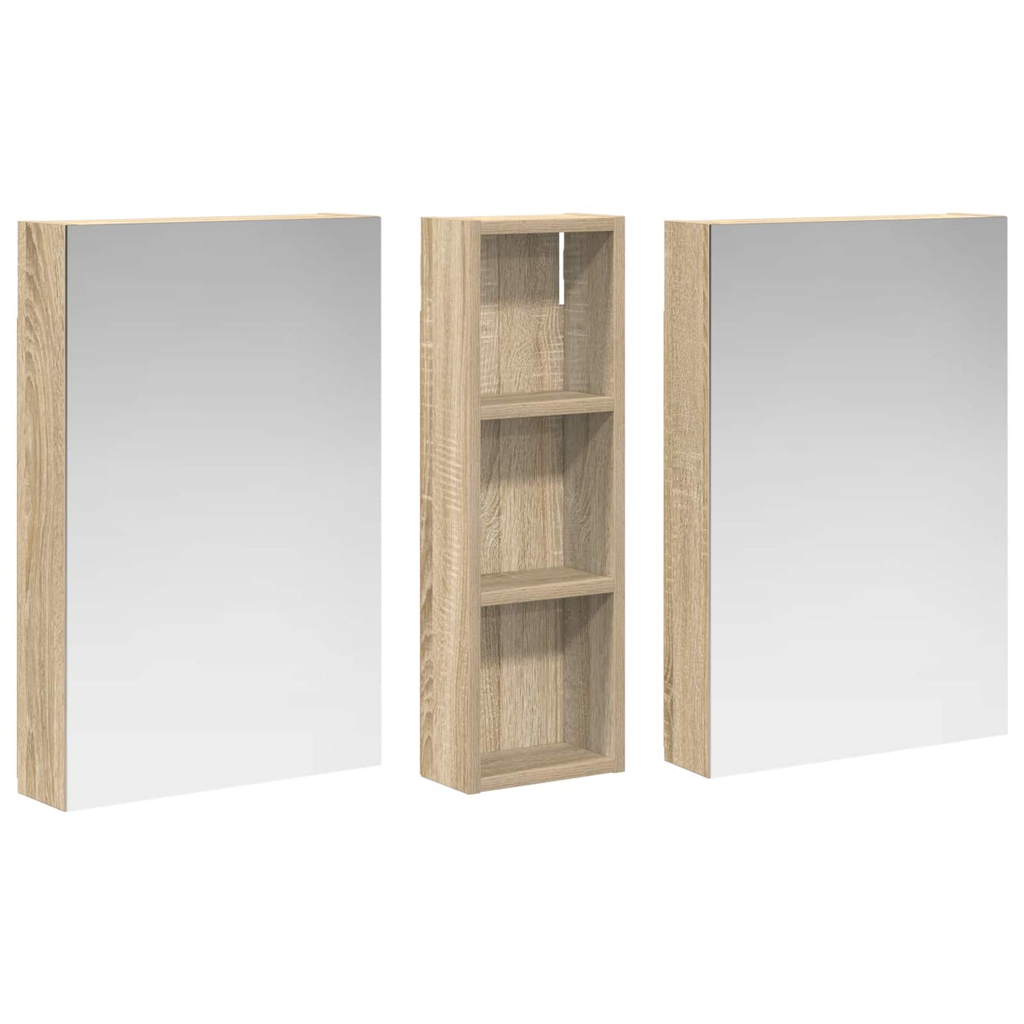 vidaXL Bathroom Cabinet Set 3 pcs 100 x 10.5 x 60.5 cm Engineered wood