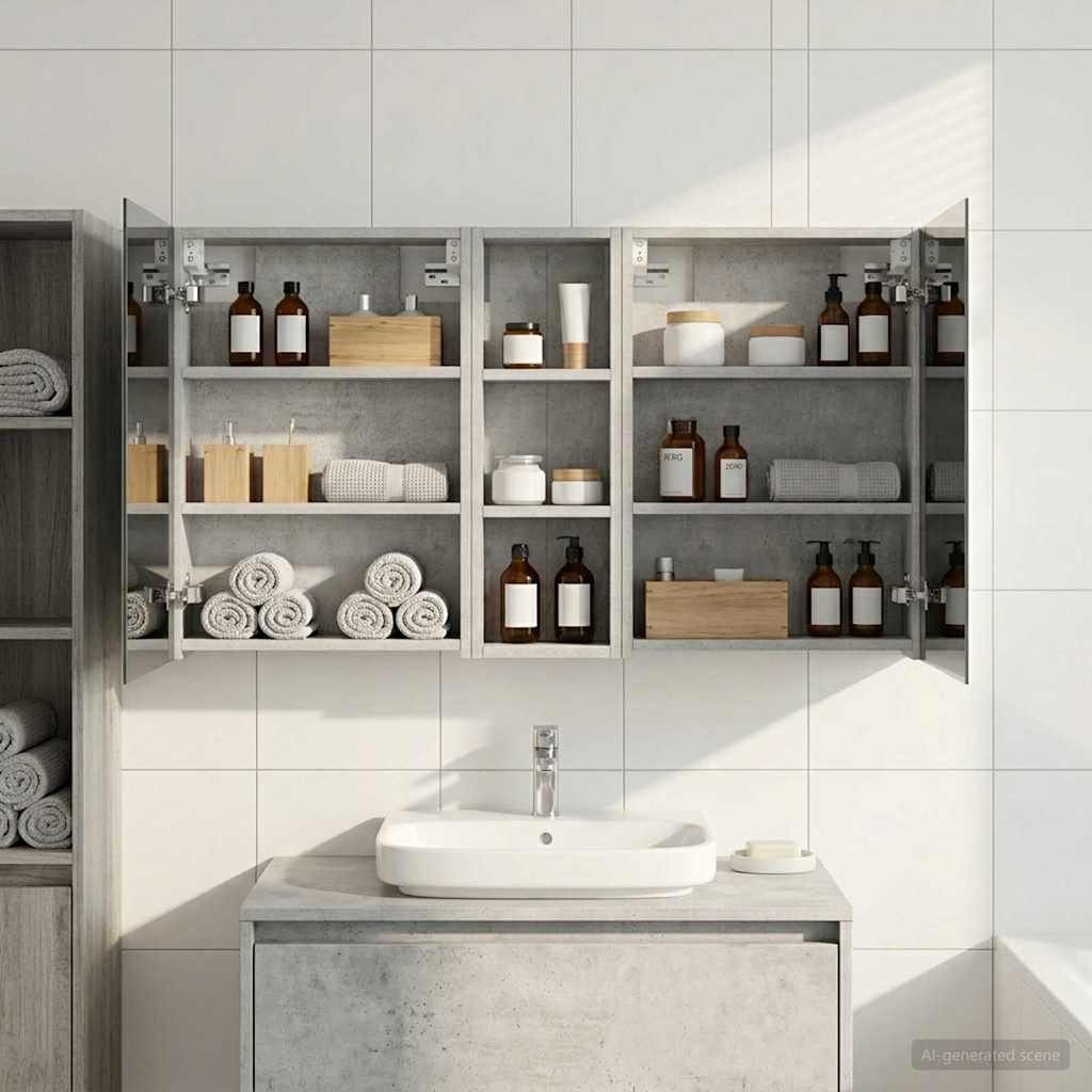 vidaXL Bathroom Cabinet Set 3 pcs 100 x 10.5 x 60.5 cm Engineered wood