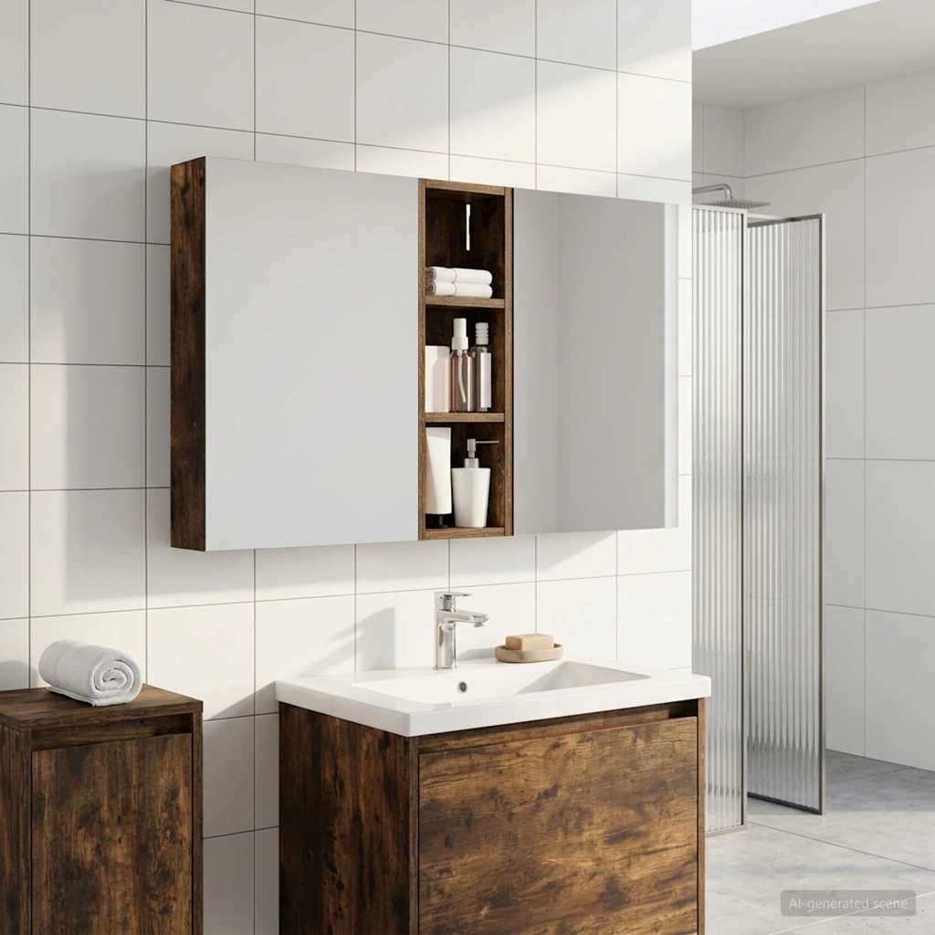 vidaXL Bathroom Cabinet Set 3 pcs 100 x 10.5 x 60.5 cm Engineered wood
