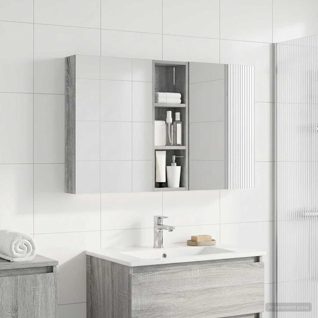 vidaXL Bathroom Cabinet Set 3 pcs 100 x 10.5 x 60.5 cm Engineered wood