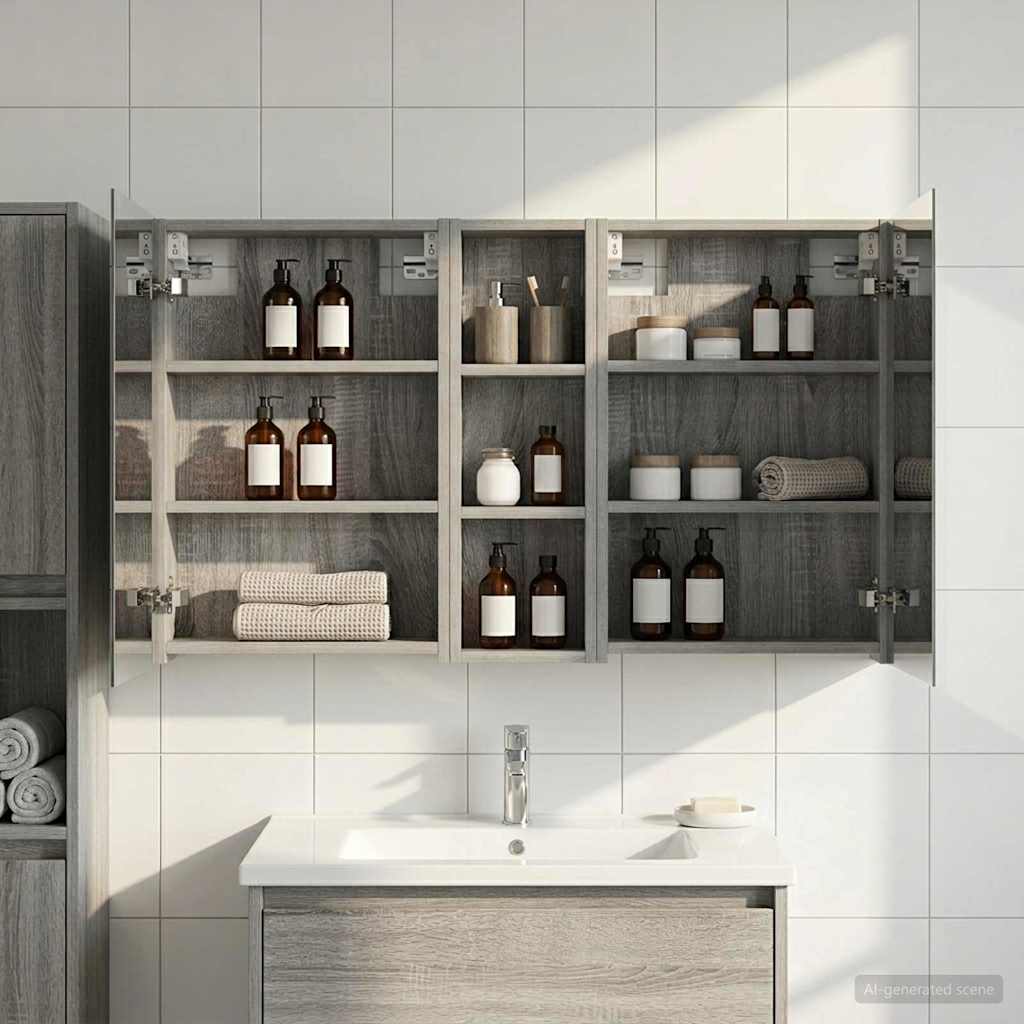 vidaXL Bathroom Cabinet Set 3 pcs 100 x 10.5 x 60.5 cm Engineered wood