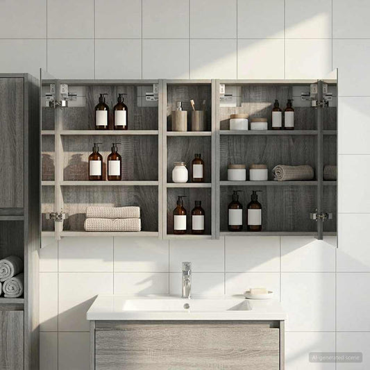 vidaXL Bathroom Cabinet Set 3 pcs 100 x 10.5 x 60.5 cm Engineered wood