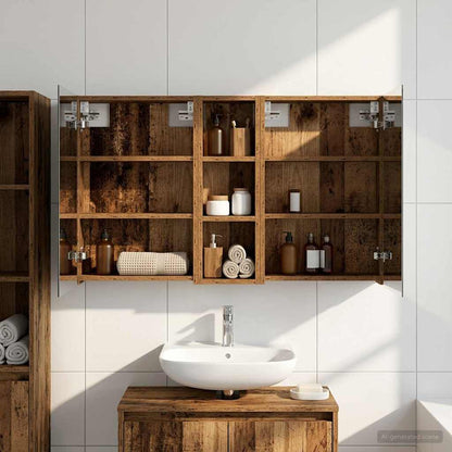 vidaXL Bathroom Cabinet Set 3 pcs 100 x 10.5 x 60.5 cm Engineered wood