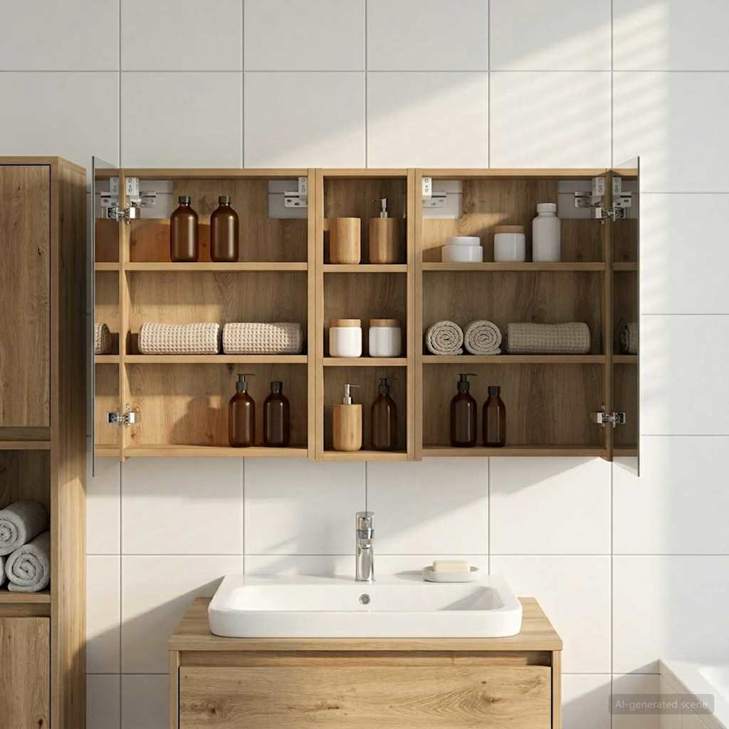 vidaXL Bathroom Cabinet Set 3 pcs 100 x 10.5 x 60.5 cm Engineered wood