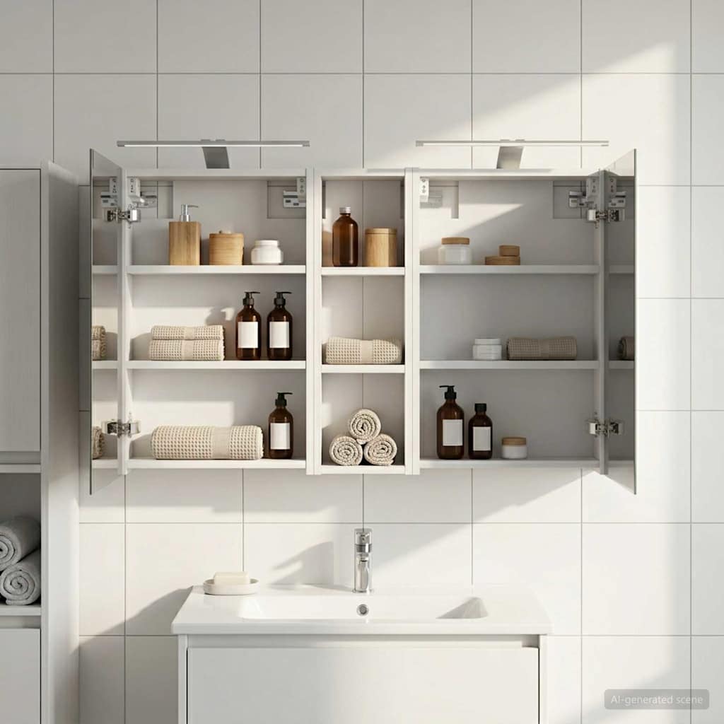 vidaXL Bathroom Cabinet Set 3 pcs 100 x 10.5 x 60.5 cm Engineered wood