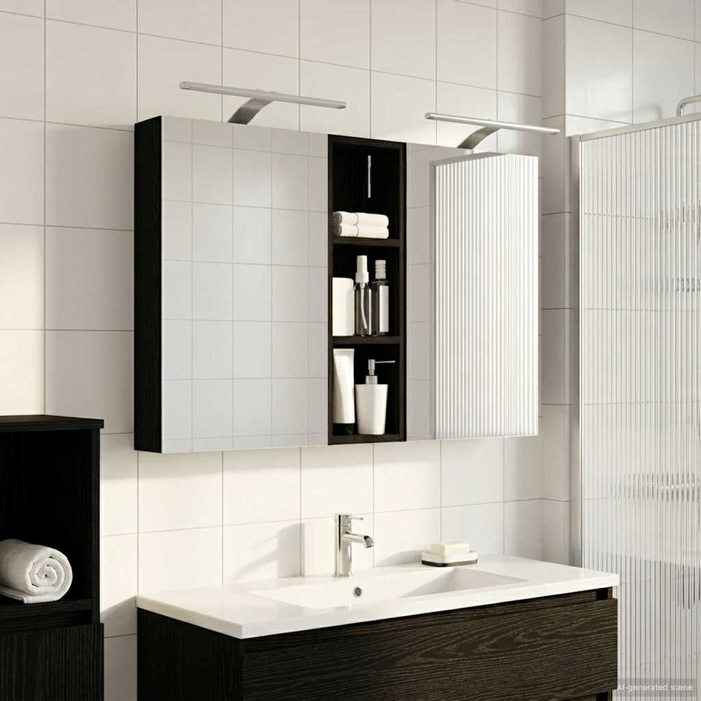 vidaXL Bathroom Cabinet Set 3 pcs 100 x 10.5 x 60.5 cm Engineered wood