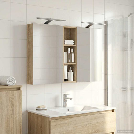 vidaXL Bathroom Cabinet Set 3 pcs 100 x 10.5 x 60.5 cm Engineered wood