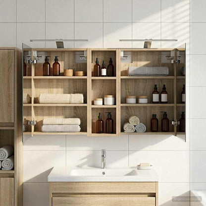 vidaXL Bathroom Cabinet Set 3 pcs 100 x 10.5 x 60.5 cm Engineered wood